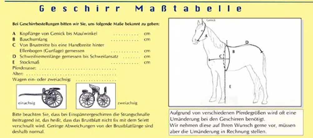 AMKA Einspännergeschirr, schwarz, 1A Ausführung, Gr. Haflinger/VB