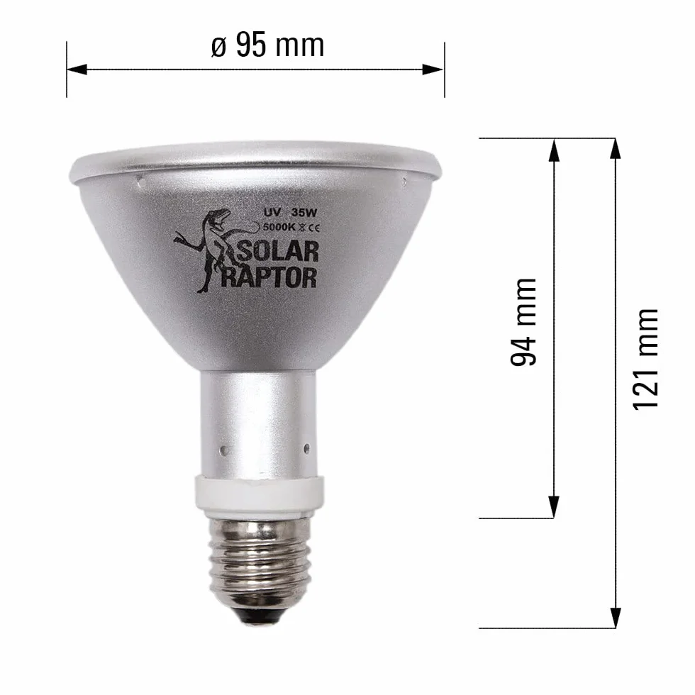 HID UV-Strahler, Metalldampflampe, Wärme & UV-Lampe für Terrarien (35 Watt/Flood)