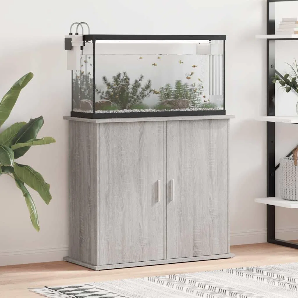 Aquariumständer, Aquarium Unterschrank, Aquarium Tisch, Aquarienschrank mit 4 Fächer, Aquarienunterschrank, Terrarium Schrank für Sicheren Stand, Weiß, (81 x 36 x 73 cm)