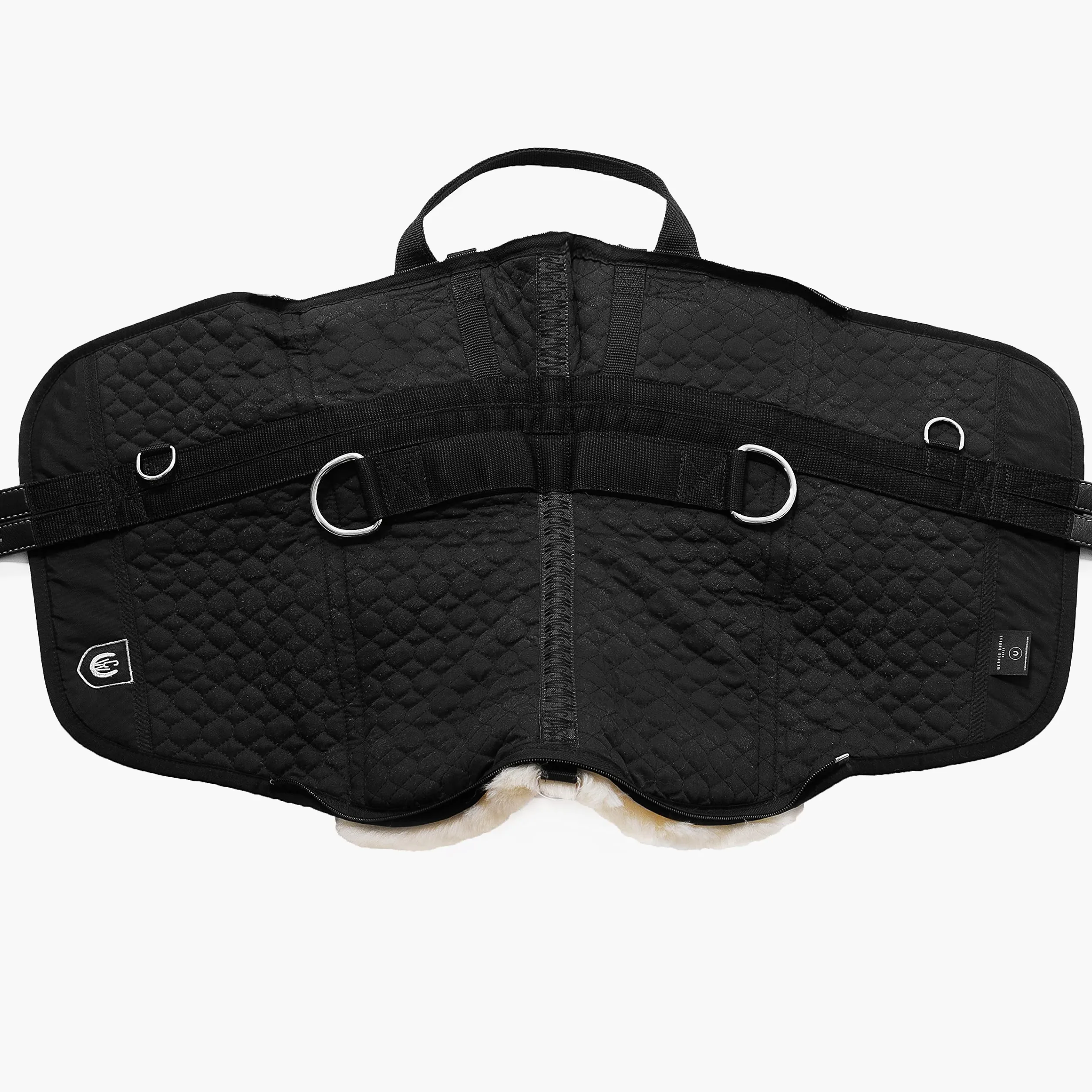 Werner Christ Fellsattel IBERICA Plus baumloser Lammfellsattel im spanischen Stil, Bare-Back-pad, Pferde-Sattel aus echtem Lammfell in Gr. Pony, in anthrazit