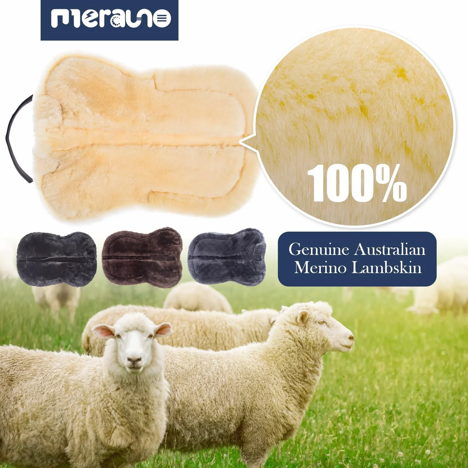Lammfell Korrektur Pad Korrektur Half Saddle Pad Gesteppte Baumwolle 4 Taschen mit Memory-Foam-Einsätze