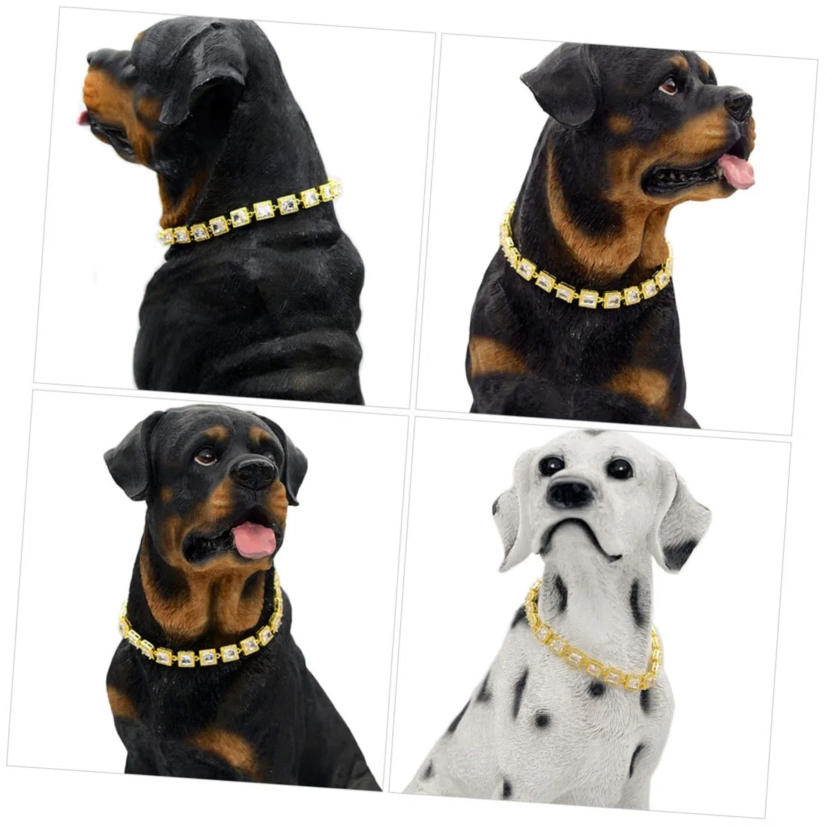 Supvox 4stücke Hundehalsband Aus Titanstahl Dekorative Hundekette Goldene Kubanische Glieder Für Kleine Und Mittelgroße Hunde Stilvolles Design Für Partys Und Besondere Anlässe