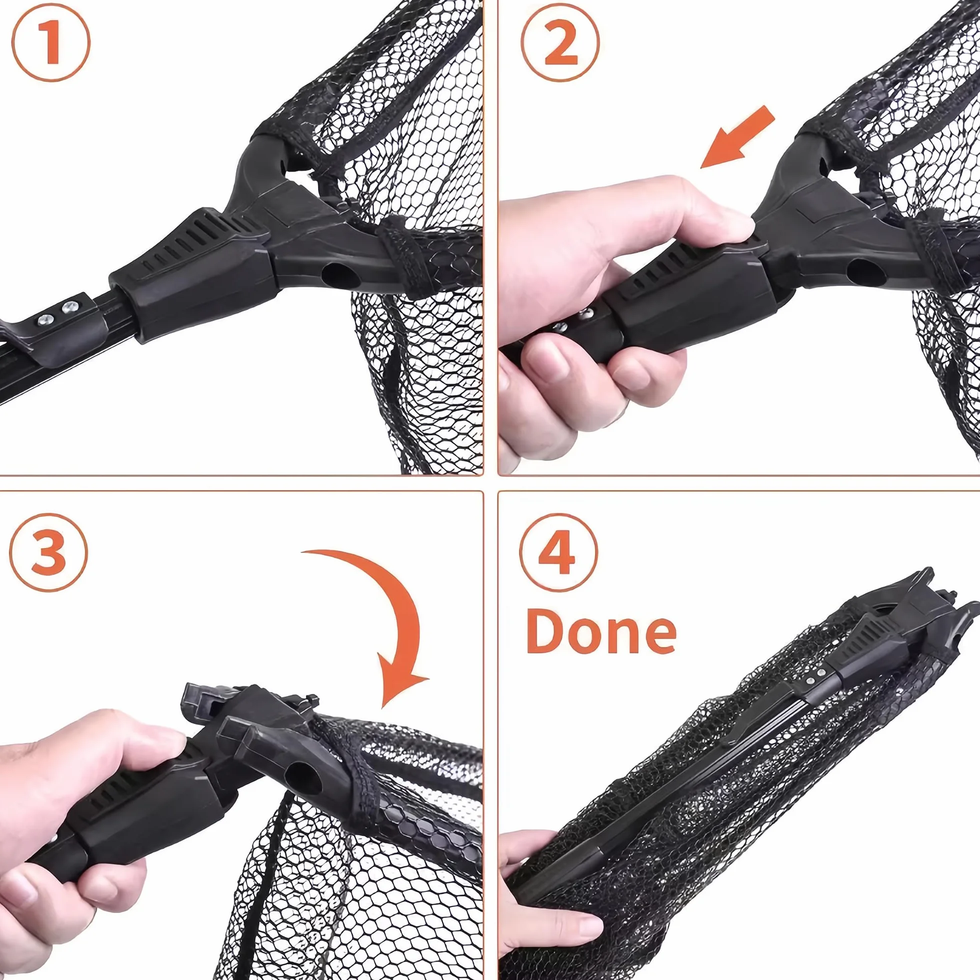 Schlangenfangnetz mit Teleskopgriff, Werkzeuge zum Umgang mit Schlangen und Reptilien, zum Entfernen und Auffangen von Schlangen in die Netztasche (74,9 cm lange Schlangenzange und