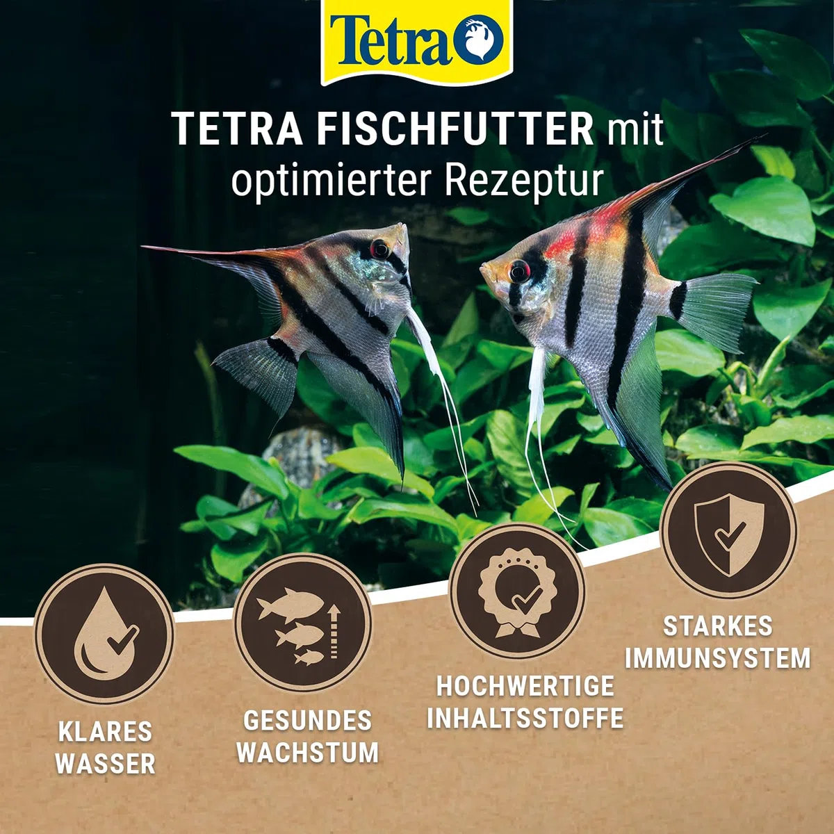 Tetra Wafer Mix - Fischfutter für alle Bodenfische (z.B. Welse) und Krebse, für gesundes Wachstum und Vitalität, 250 ml Dose
