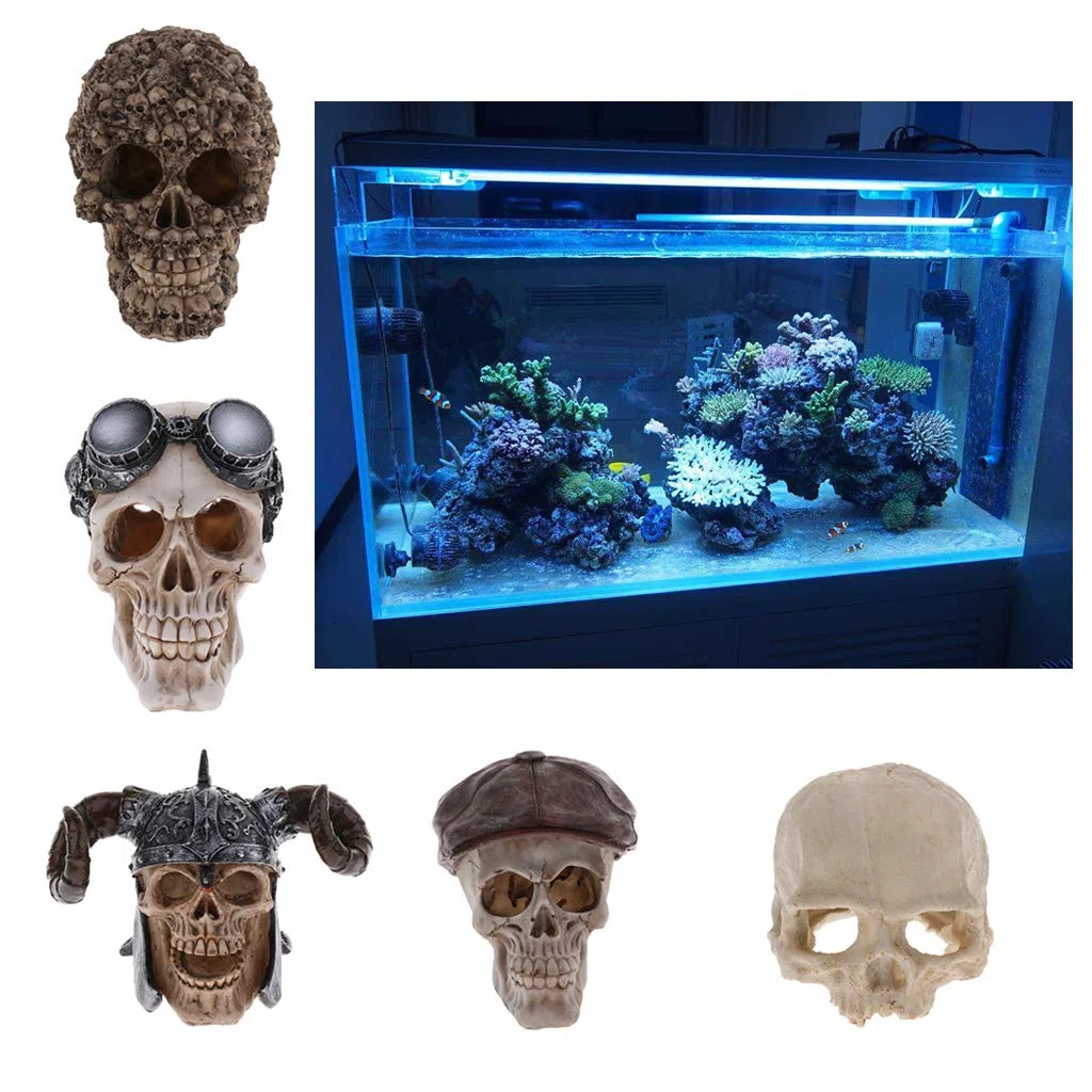Perfk Ien Höhle Totenkopf Terrarium Aquarium Tank Dekoration, Typ 1