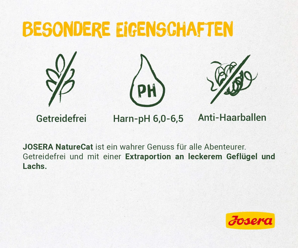 JOSERA Marinesse, getreidefreies Katzenfutter mit Lachs, hypoallergen, 1er Pack & NatureCat, getreidefreies Katzenfutter mit Geflügel und Lachs, Super Premium Trockenfutter, 1er Pack (1 x 10 kg)