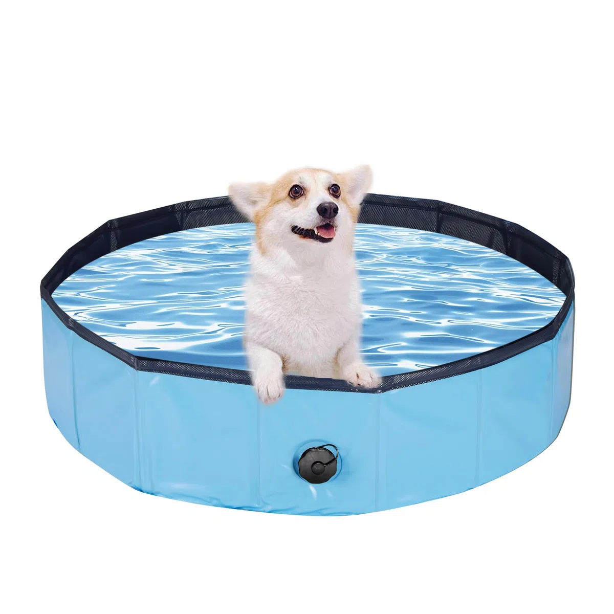 Hundepool, 120x30CM Faltbarer Swimmingpool für Katzen und Hunde, rutschfeste und Verschleißfeste PVC Hundebadewanne Geeignet für Große, Mittlere und Kleine Hunde