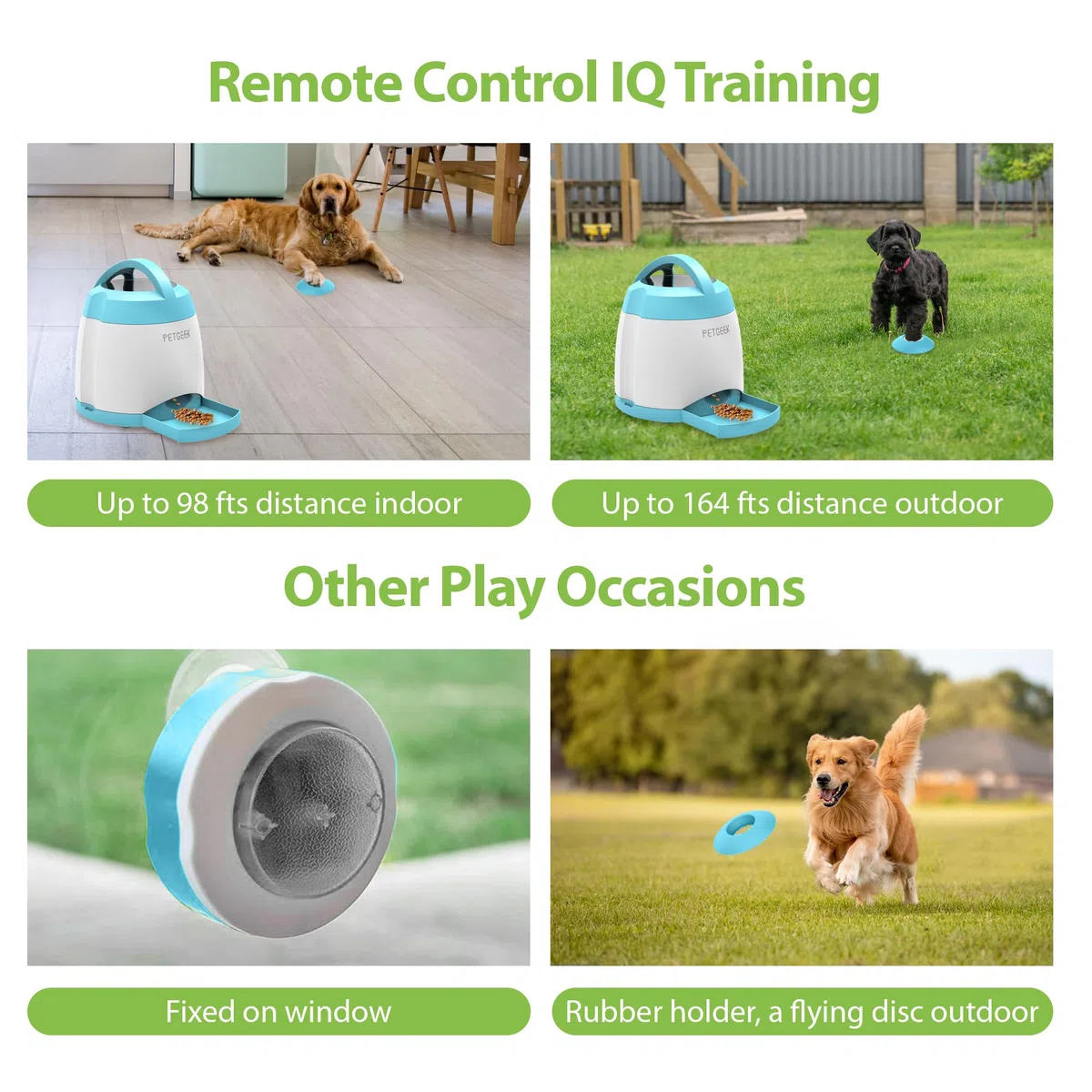 PETGEEK Hundefutterspender-Spielzeug, Leckerli-Dosierung Hundespielzeug für IQ-Training, interaktives Puzzle-Spielzeug, um sie zu beschäftigen, 3000 mAh über USB wiederaufladbarer Leckerli-Spender mit