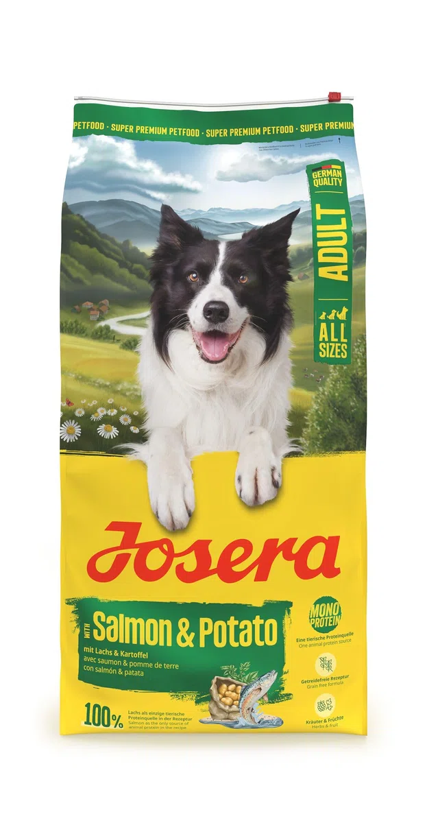 JOSERA Lachs & Kartoffel (1 x 12,5 kg) | Adult | Premium Trockenfutter für ausgewachsene Hunde (auch Senioren) | Monoprotein - 100% Lachs | wenig Protein | getreidefrei | Hundefutter | 1er Pack