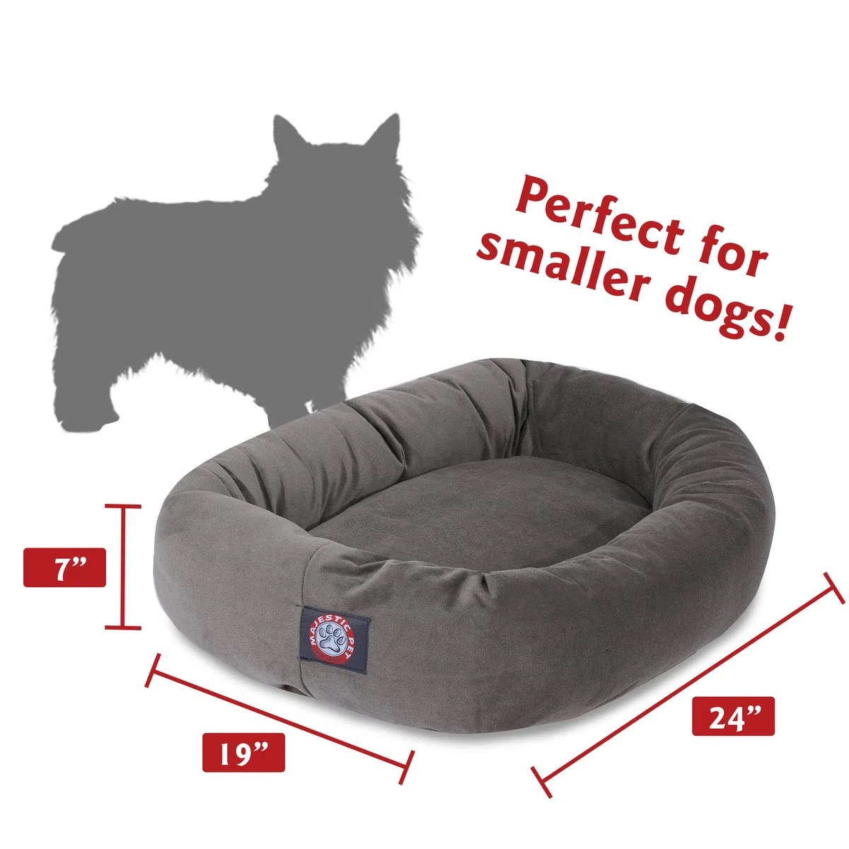 Majestätisches Wildleder-Hundebett in Bagel-Form