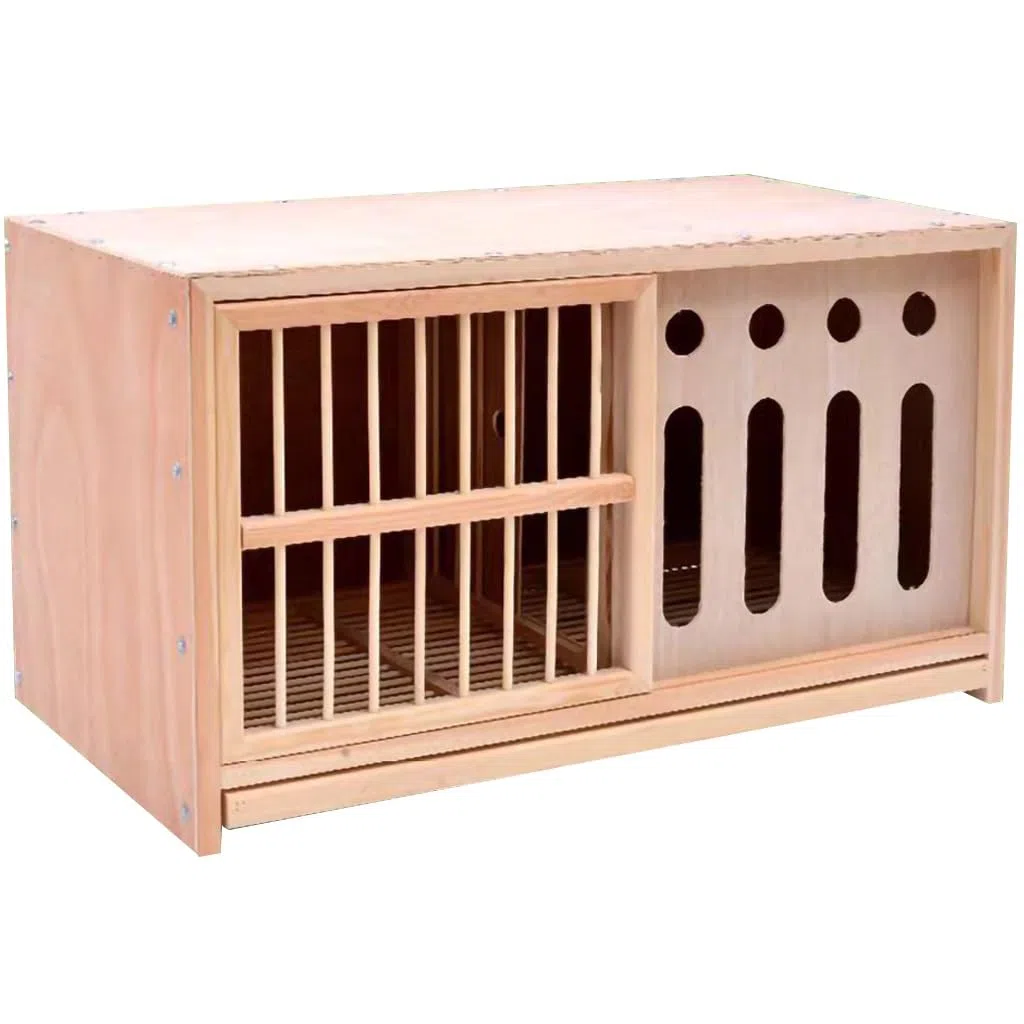 Großer Taubenkäfig, Vogelkäfig Aus Massivholz Mit Schiebetür, Taubennistkasten Für Draußen Mit Lichtundurchlässiger Tür, Herausnehmbares Tablett(35.4IN*1)