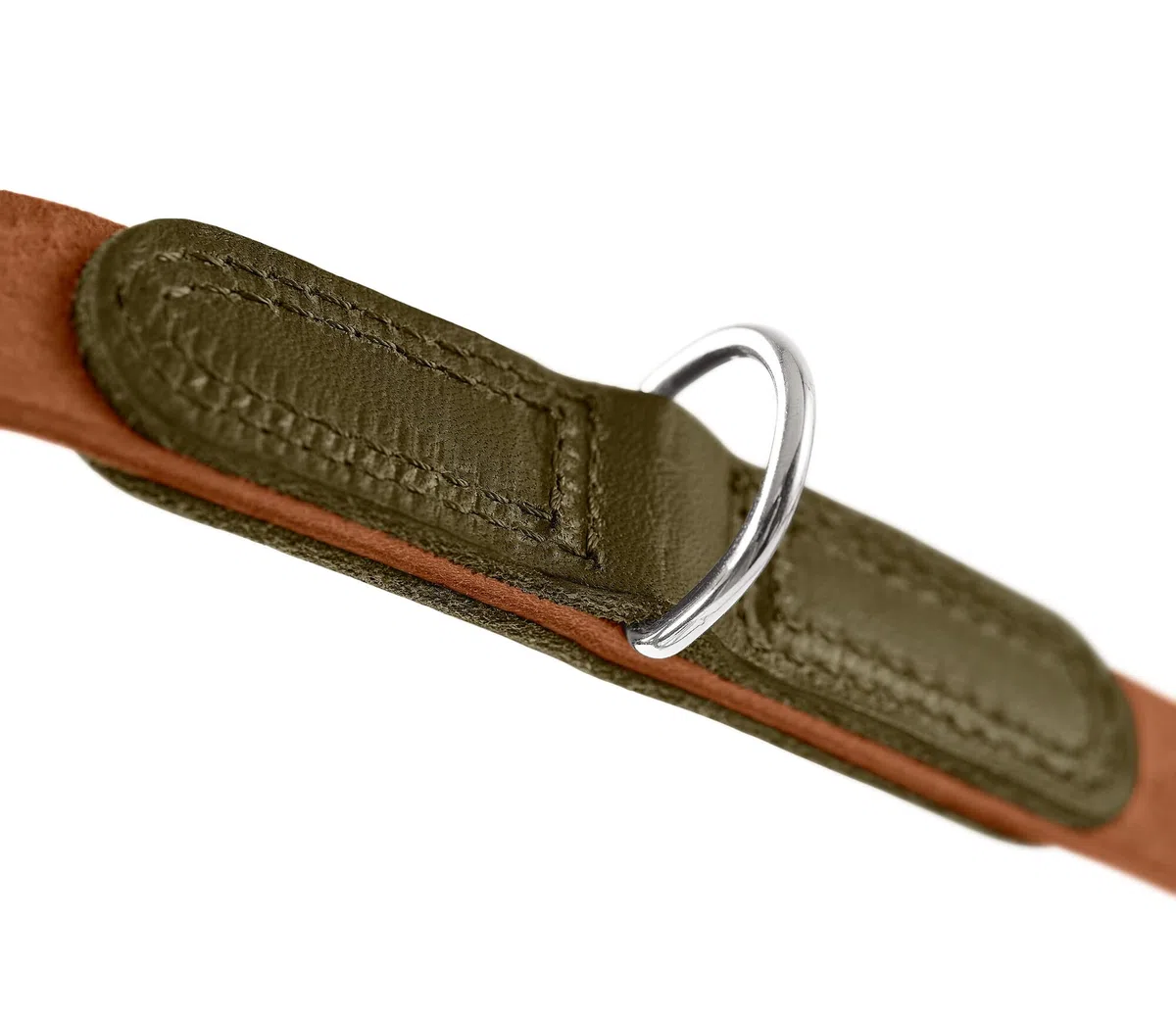 HUNTER Verstellbare Hundeführleine LEMVIG, Farbe: Cognac/Oliv, Leder, 3-Fach verstellbar, belastbar & strapazierfähig, komfortabel, elegant & trendig, Made in Germany, Größe: 20/200