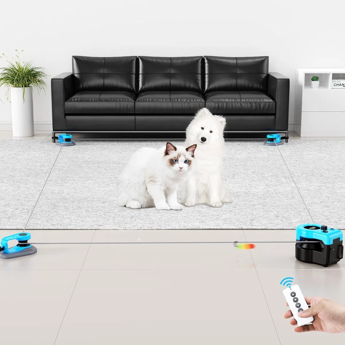 Katzenspielzeug Selbstbeschäftigung, Interaktives Katzen Spielzeug, Federspielzeug für Katze Elektrisch, DIY Simuliertes Katzenjagdspielzeug, Katzen Laufband, Dualmodus, einstellbare Geschwindigkeit