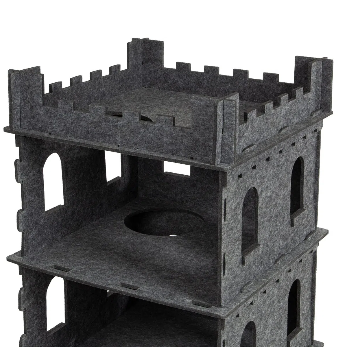 CanadianCat Company | Katzenburg aus Filz für Katzen - Felty Fort | Filzburg Filztonne Katzentonne XL Flauschkissen