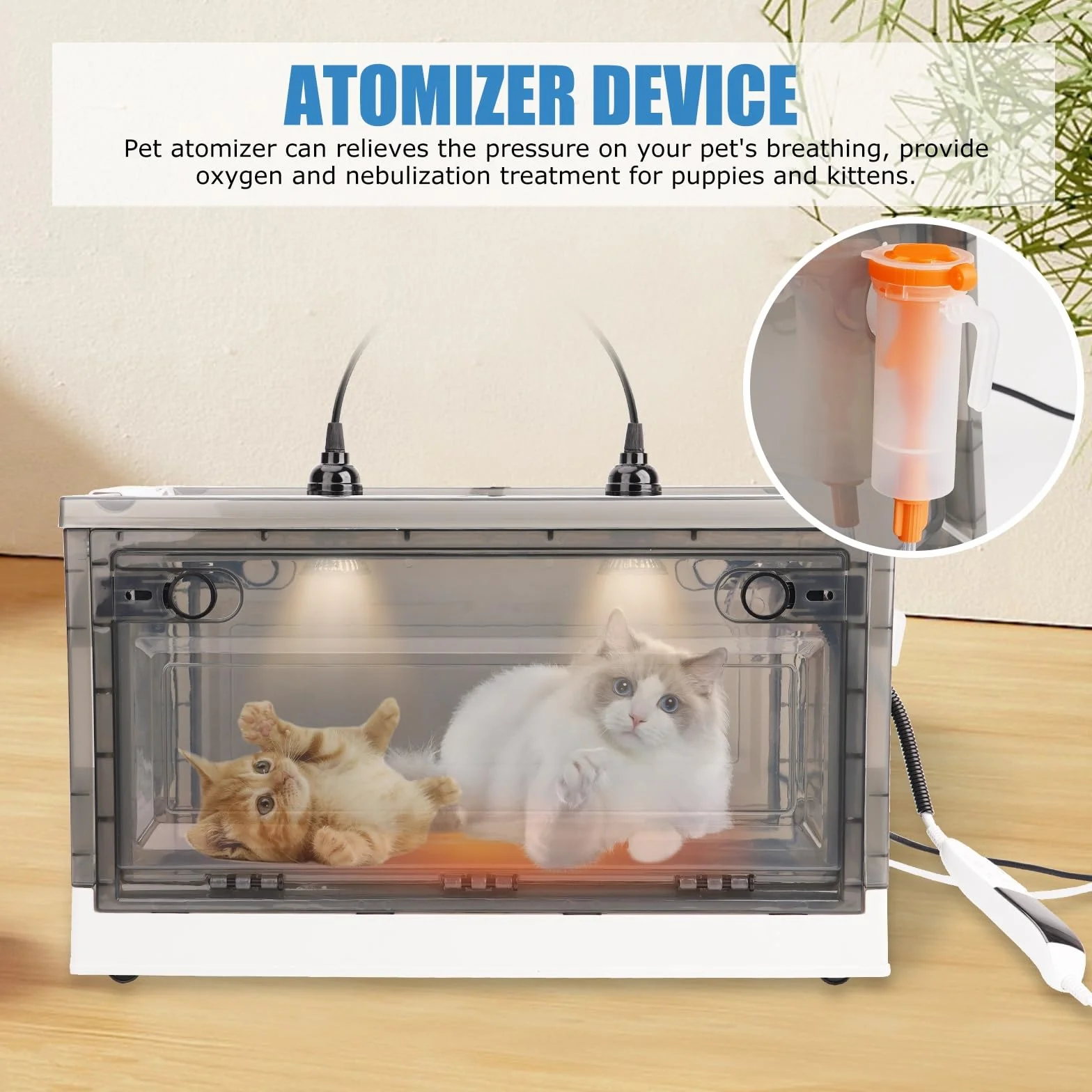 55L Inkubator für Welpen Klappbar Brutkasten Kleintiere mit Heizung Matte Thermometer Nebulizador Zubehör für Welpen Kätzchen Geflügel Vögel Reptilien
