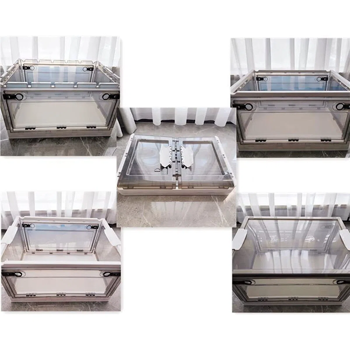 Haustier-Sauerstoffkäfig Zerstäubungsbox Sauerstoff-Raum Abnehmbarer Kätzchen-Welpen-Inkubator-Brutkasten Vernebelungsbox Für Kleintiere(Size:S)