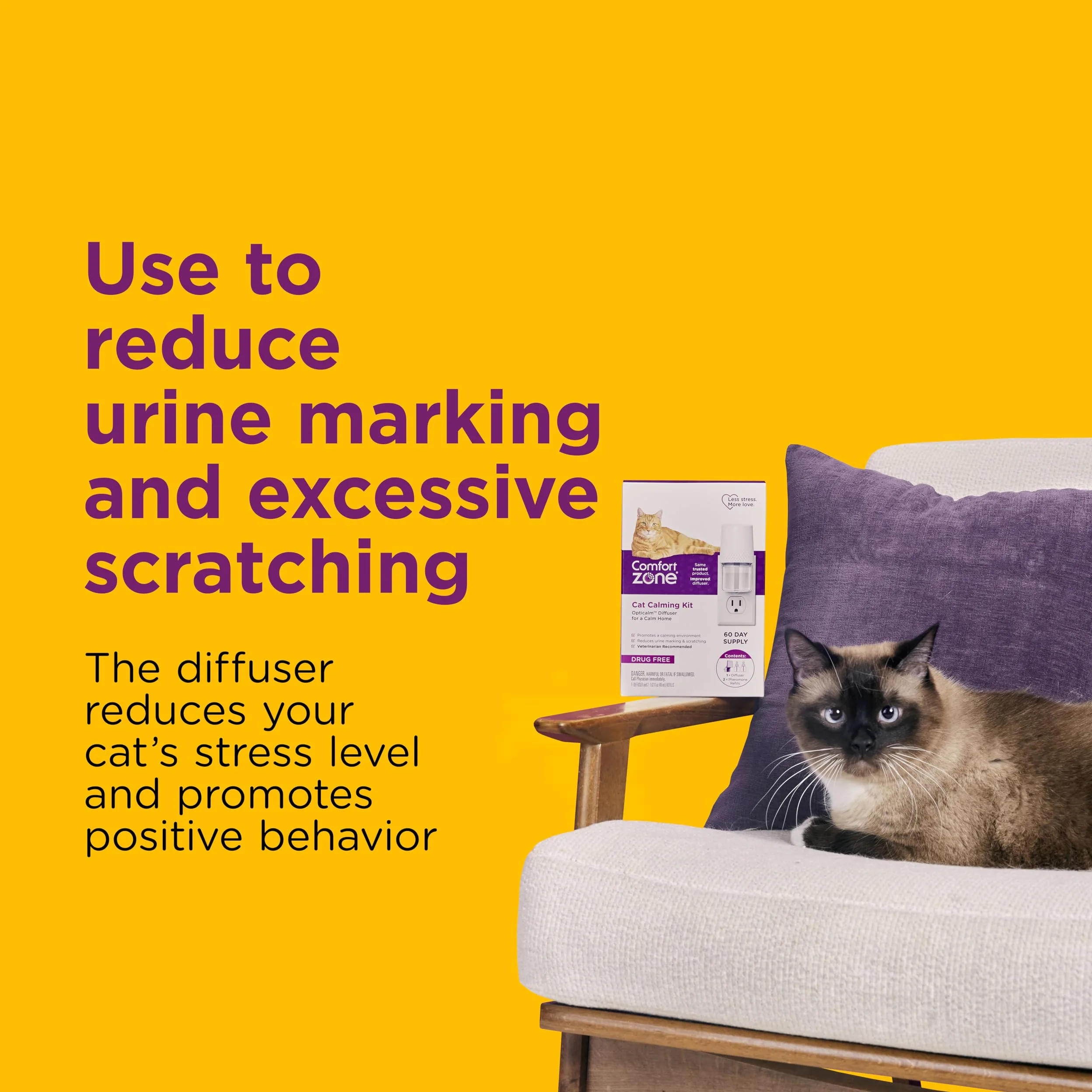 Comfort Zone MultiCat Beruhigungsdiffusor-Set, Katzenpheromon, 3 Diffusoren und 6 Nachfüllpackungen, 48 ml, Neue Formel