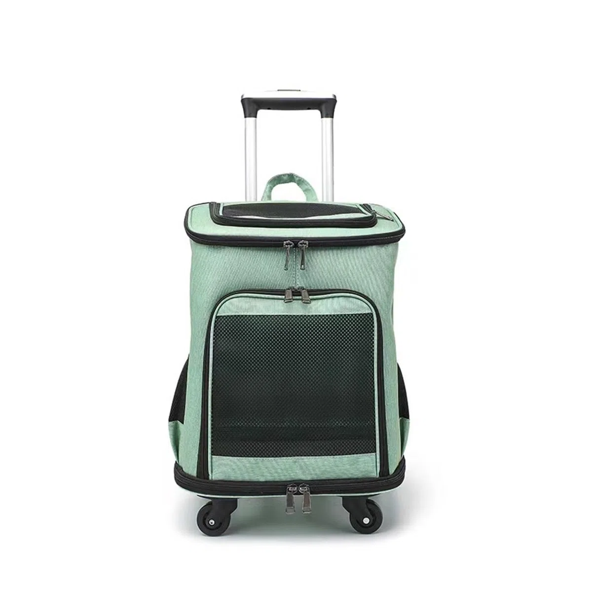 Transportbox für Haustiere auf Rädern Haustier-Trolley-Rucksack, Haustier-Transporttasche auf Rädern, rollende Haustier-Transporttasche mit Teleskopgriff und Schultergurt, Haustier-Rucksack mit großer
