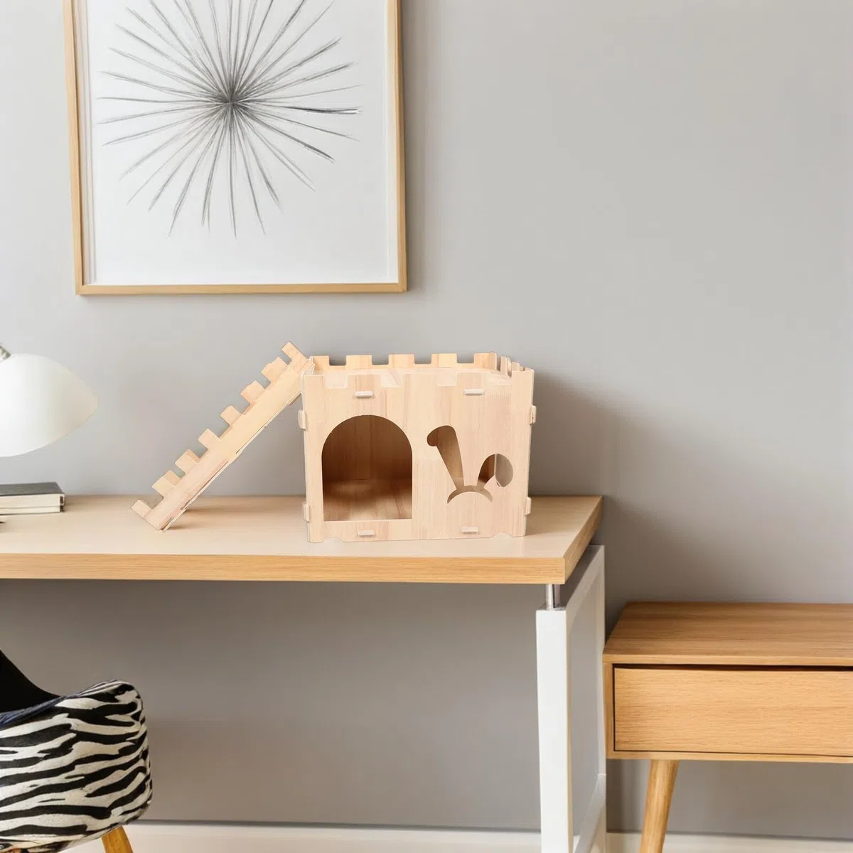 TEHAUX Kaninchenhaus Aus Holz Mit Tür Kleintierhaus Für Drinnen Hamsterhütte Als Spielbereich Einfacher Aufbau Geeignet Für Kaninchen Meerschweinchen Und Hamster