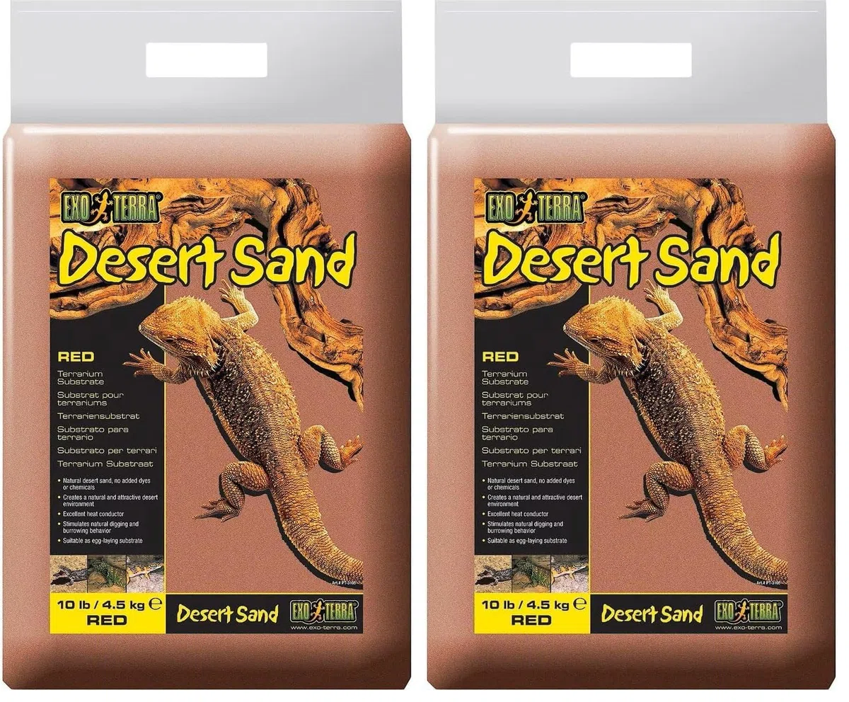 Exo Terra Desert Sand, Substrat für Wüstenterrarien, Terrariensubstrat, natürlicher Wüstensand, Rot, 4,5kg, 1 Stück (Packung mit 2)