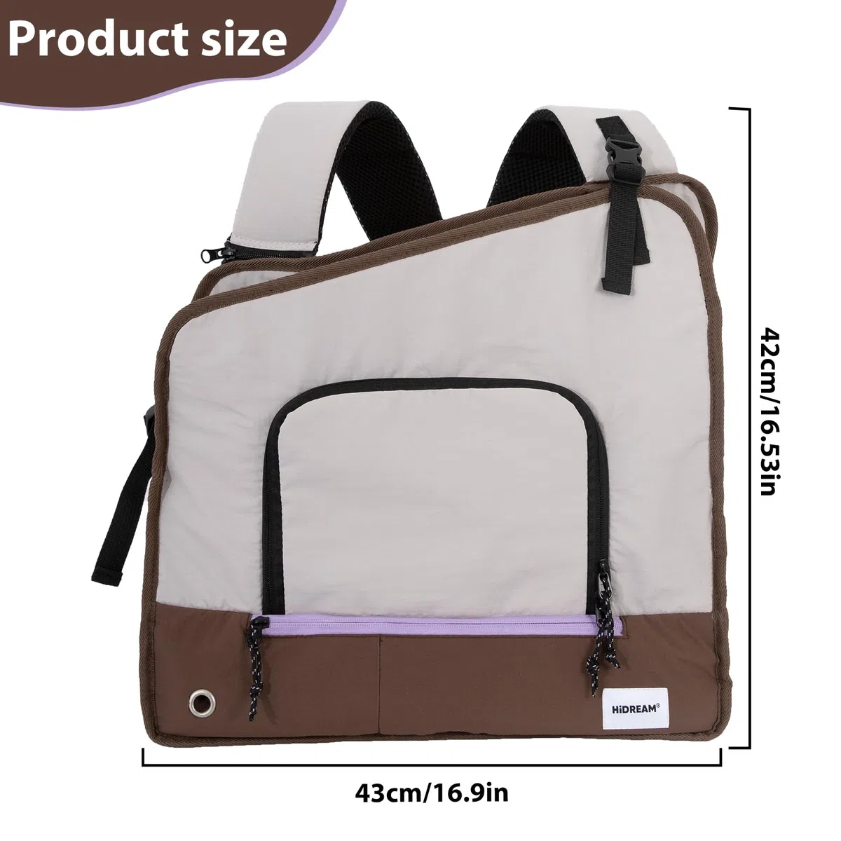 Haustier-Fronttragerucksack, verstellbar, Nylon, wasserdicht, Brusttrage für Katzen und Hunde, mit abnehmbaren Schultergurten, Belüftung vorne und Netzfenster, bis zu 7 kg