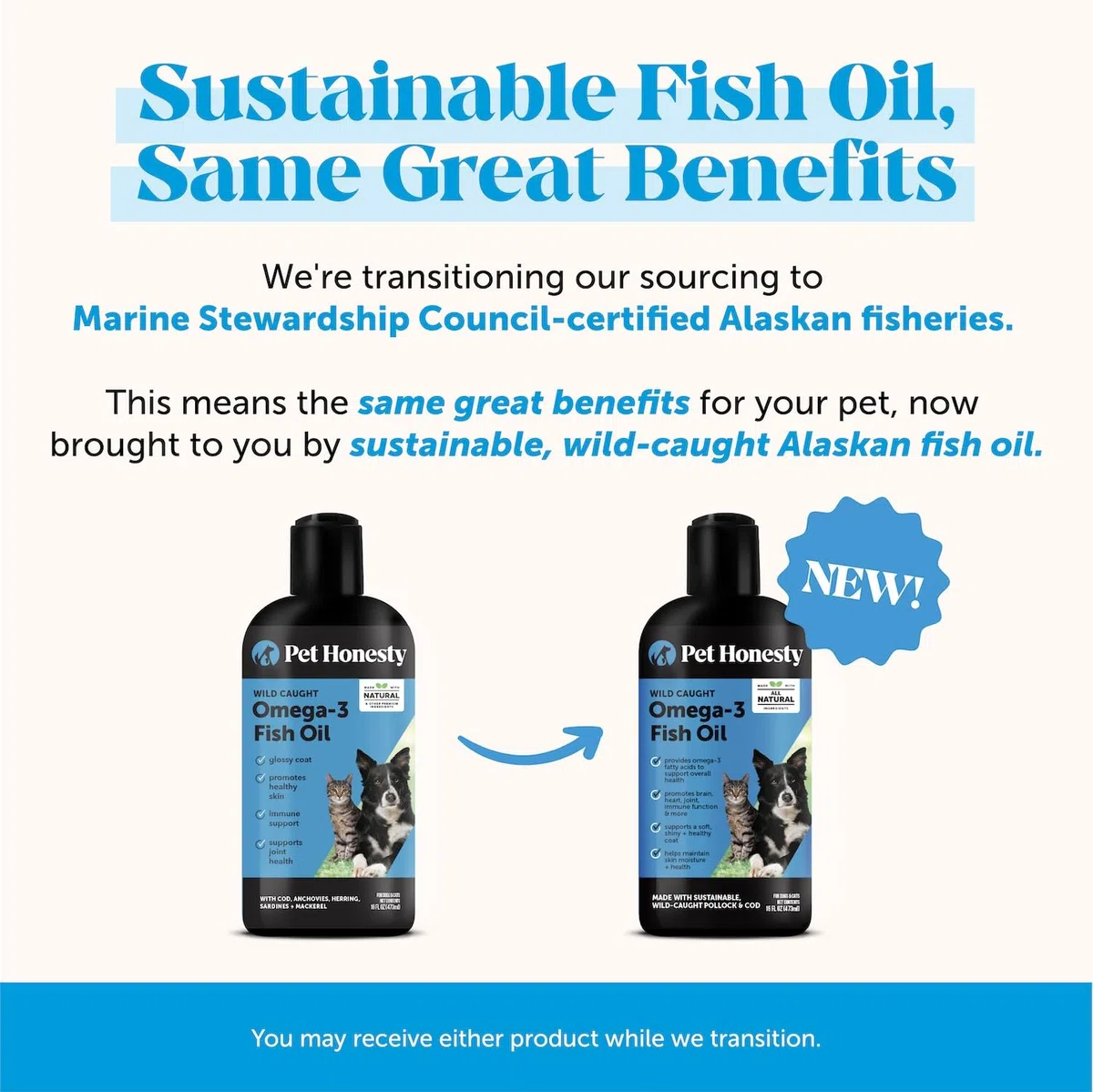 Pet Honesty Omega 3 Fischöl Nahrungsergänzungsmittel für Hunde & Katzen (907.2 g), Wild gefangenes Omega 3 Fischöl für Haut und Fell Gesundheit, unterstützt Haarausfall, Haut & Fell, Immunität, Gelenk