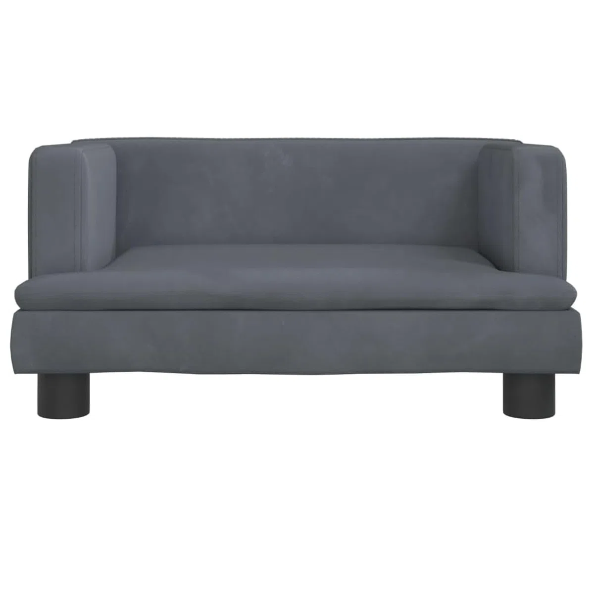 Hundebett Dunkelgrau 60x40x30 cm Samt Hundedecke Flauschig Hundematte Haustiermatte