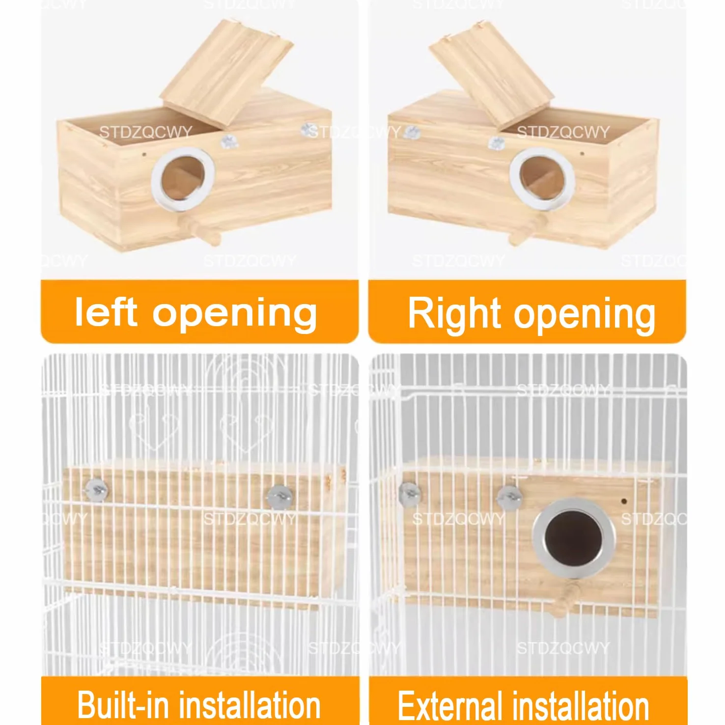 Robuster Nistkasten, Sittich-Nistkasten, Vogelnest-Aufzuchtkasten, Käfig-Holzhaus, für Finken-Lovebirds, Nymphensittiche, Wellensittiche, Sittiche, Zuckergleiter, Eichhörnchen, Ratten, Finken