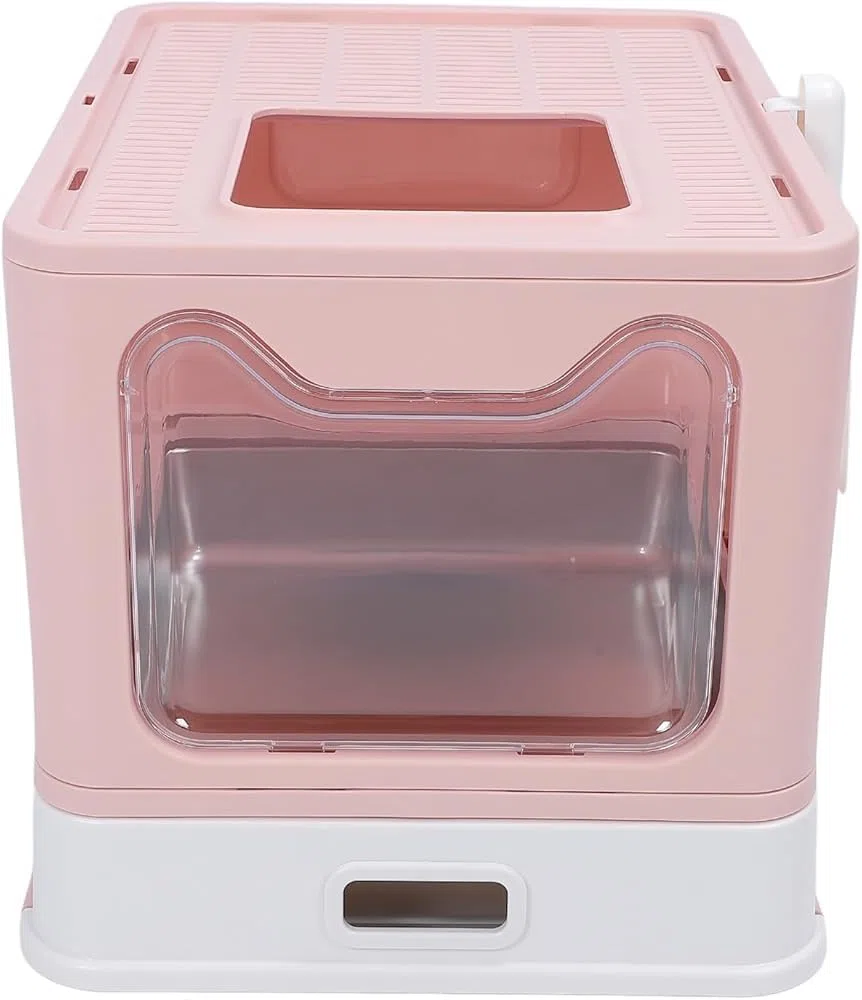 Geschlossene Katzentoilette, Edelstahl Katzentoilette mit Schublade, Deckel und Schaufel für einfache Reinigung