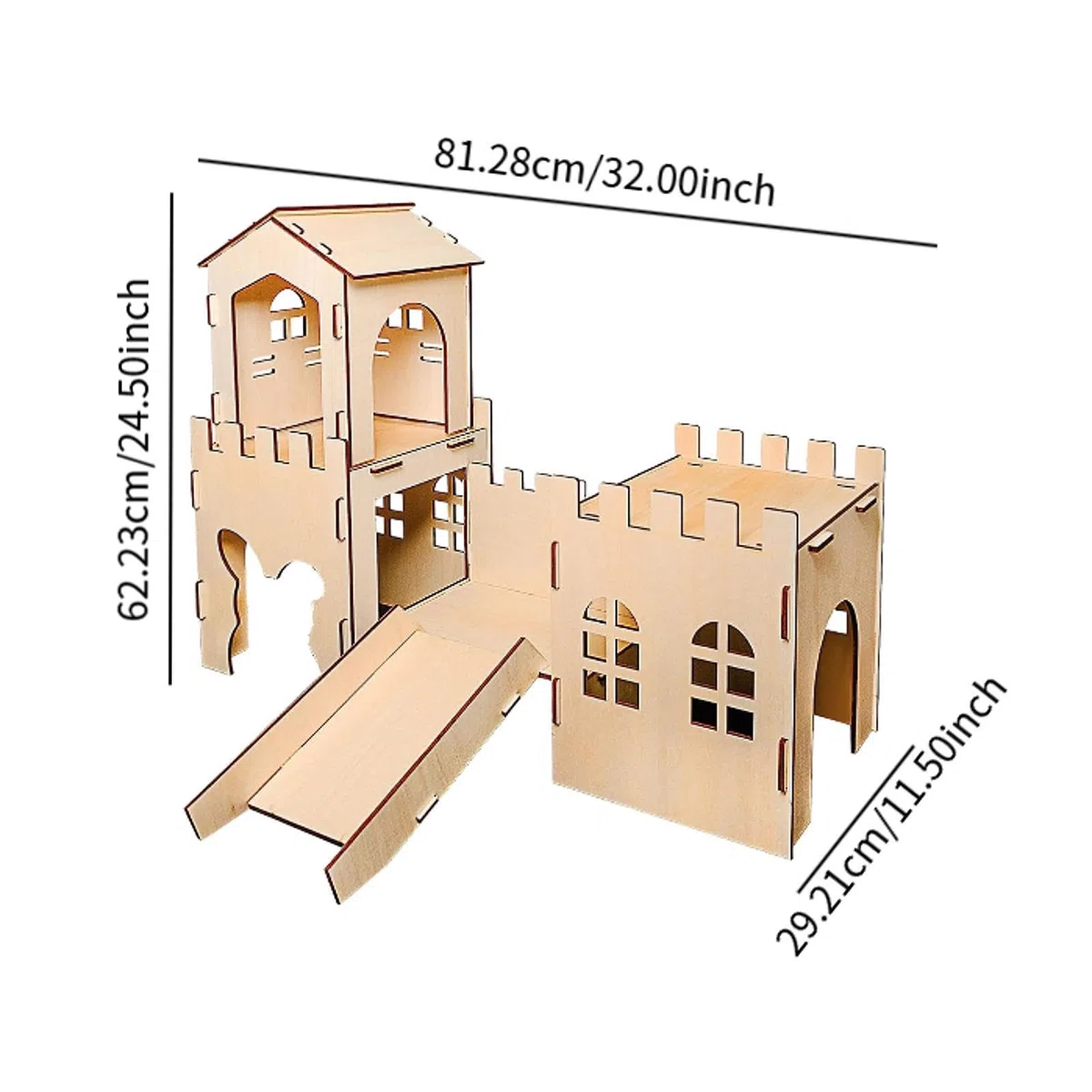 Holz Meerschweinchenhaus, Spielhaus, Große Höhle, Lebensraum, Dekoration, Versteck, Burg, Versteck für Lemminge, Syrische Hamster, Mäuse