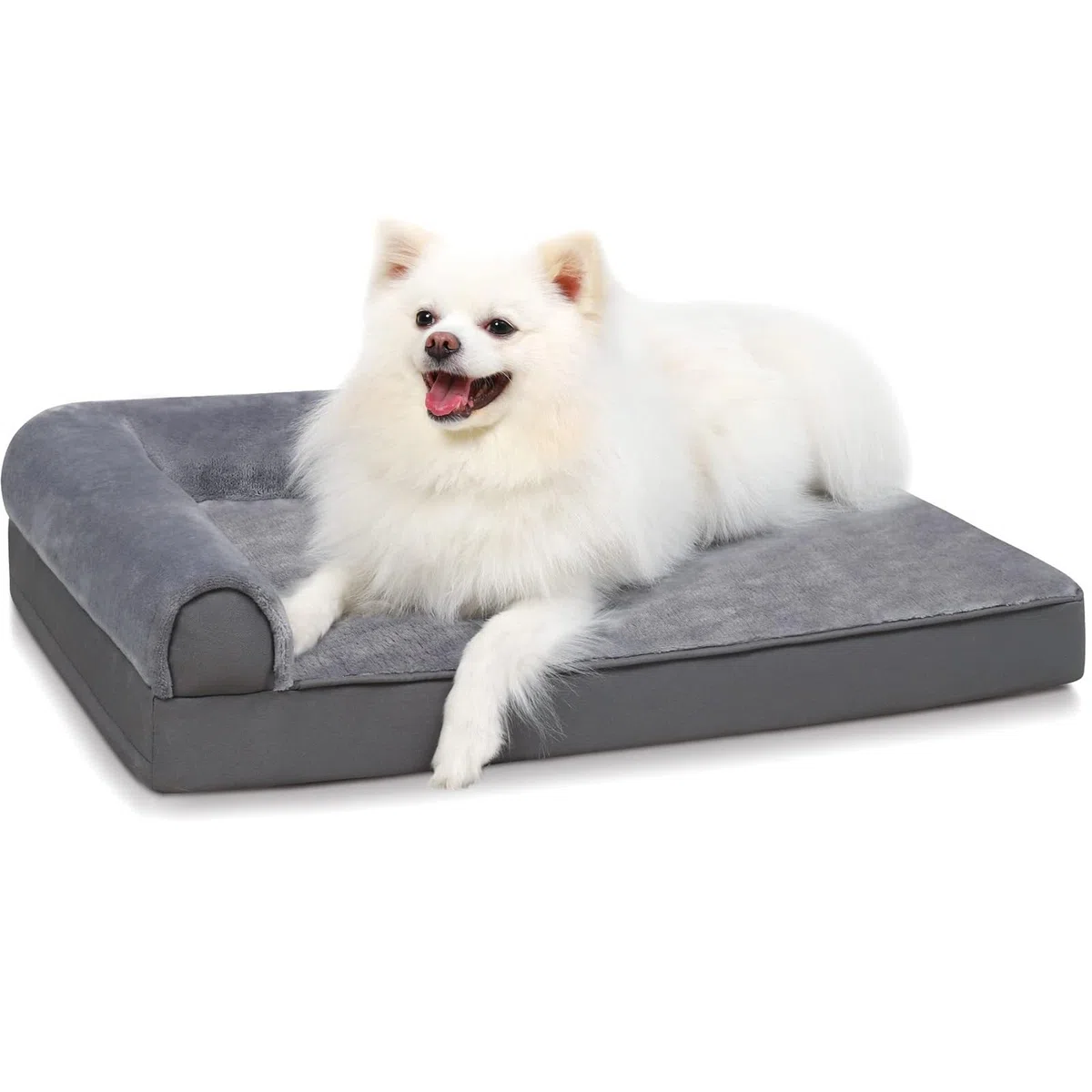 Premium 4-in-1 Hunde-Sofa - Orthopädische Couch Mit Memory Visco Schaumstoff, Abnehmbare Polster, Extra-Dicke Polsterung, Wechsel-Bezug, Waschbar(134x101x20cm)