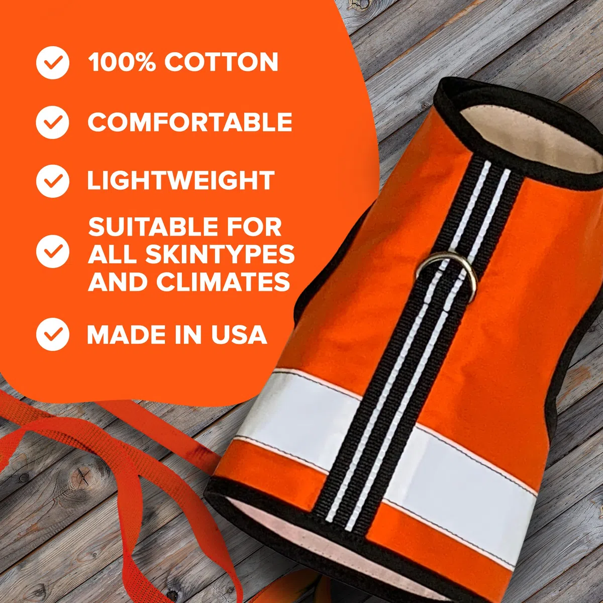 Kitty Holster Reflektierendes Katzengeschirr, gut sichtbare Katzenweste für Tag und Nacht, sichere, atmungsaktive und waschbare Baumwolle, ideal für Spaziergänge und Reisen, Outrageous Orange, XL