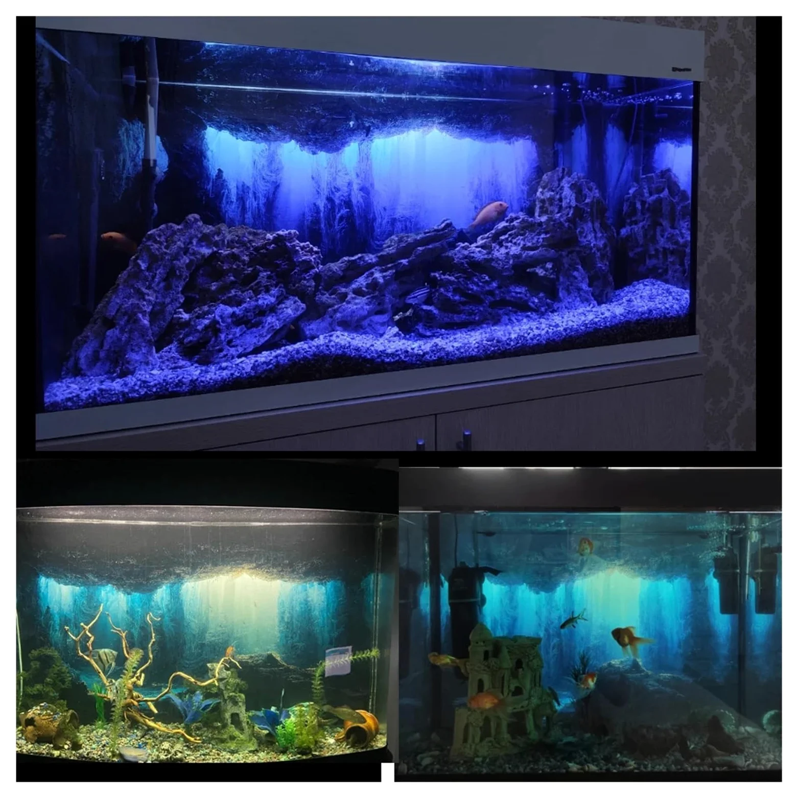 Aquarium Rückwand Aquarium-Hintergrundaufkleber, Unterwasserhöhlen-Steintapete, Aquarium-Hintergrunddekorationen, PVC-Landschaftsplakat(60x120cm)