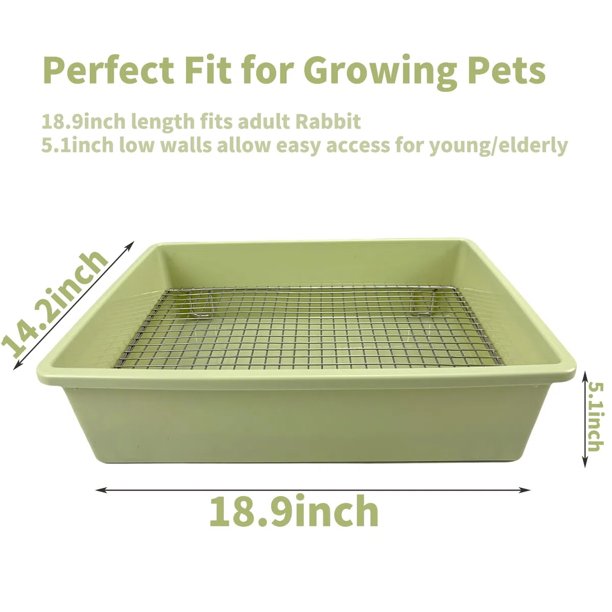 Verbesserte große und mittlere Katzentoilette für Kaninchen und Meerschweinchen, ideal für Kaninchen, Frettchen und kleine Haustiere, hohe Kapazität, Käfig-WC-WC-WC-Wanne mit erhöhtem Gitter und