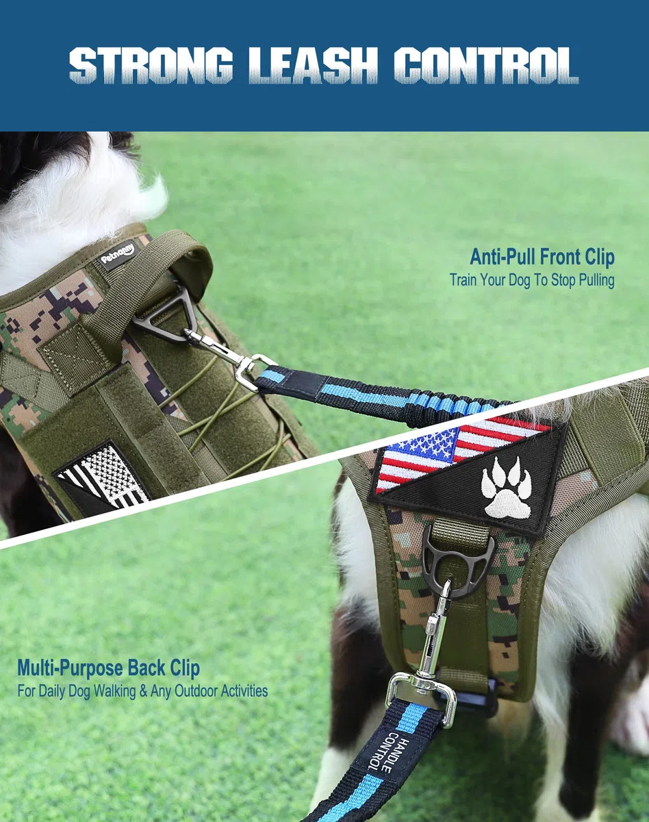 PETNANNY Taktisches Hundegeschirr – Service-Hundegeschirr, emotionale Unterstützung, ESA-Hundeweste mit Klettverschluss, Arbeits-Molle-Weste für Training Jagd