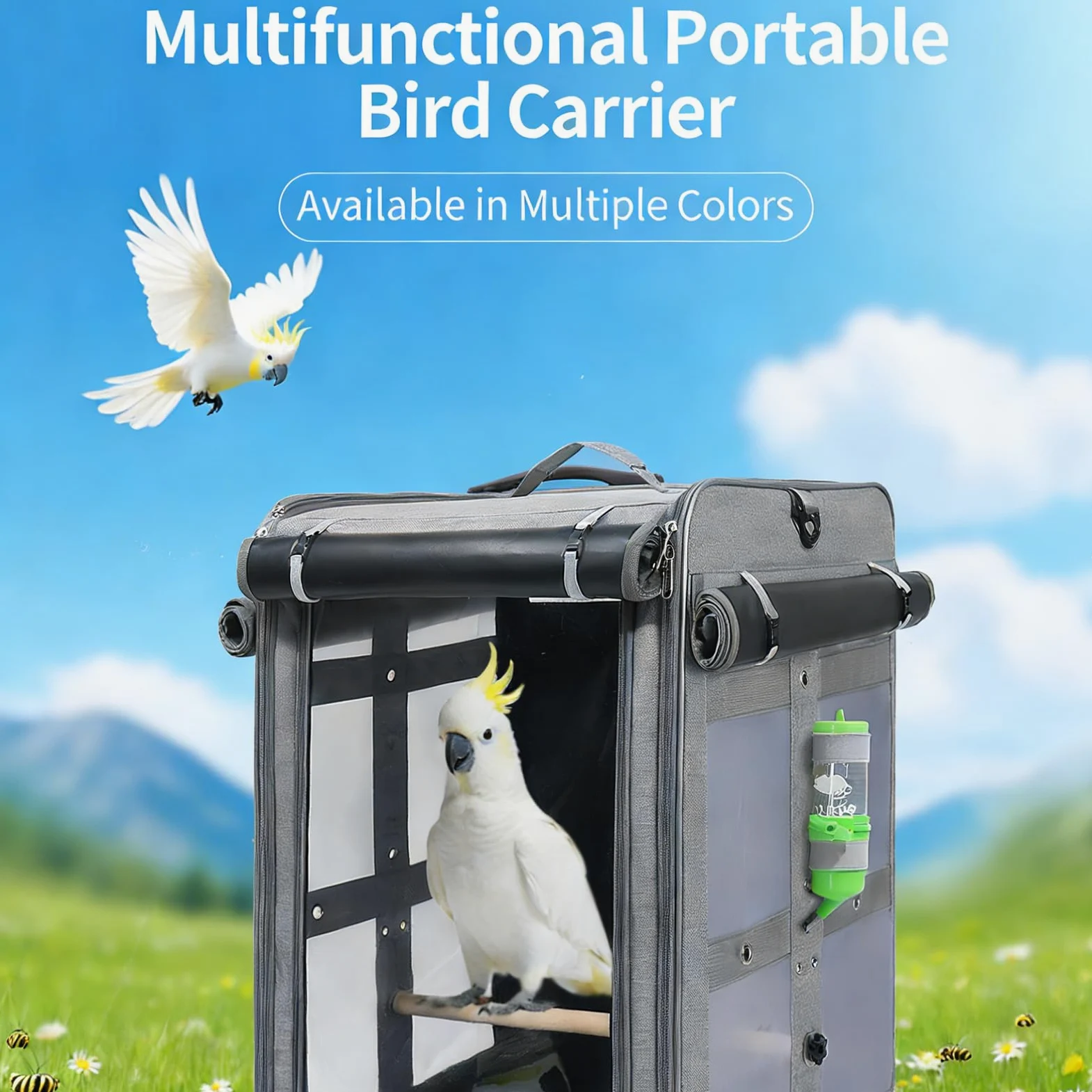 Oxford-Rucksack für Vögel, leicht zu transportieren, stützende Sitzstange für Outdoor-Ausflüge, Oxford Conure Carrier
