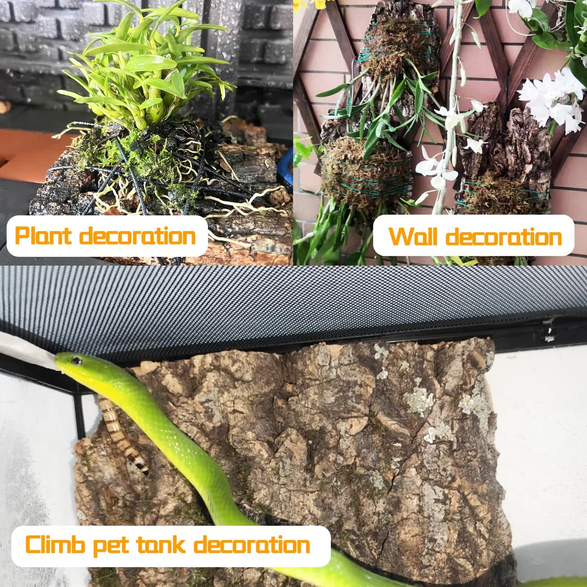 Hamiledyi Kork-Terrarium-Hintergrund, 39,9 x 30 cm, natürlich, groß, Korkrinden-Hintergrund, Reptilien, Klettermatte, Tank-Lebensraum, Dekoration für Spinne, Eidechse, Chamelon, Schildkröte, Bär