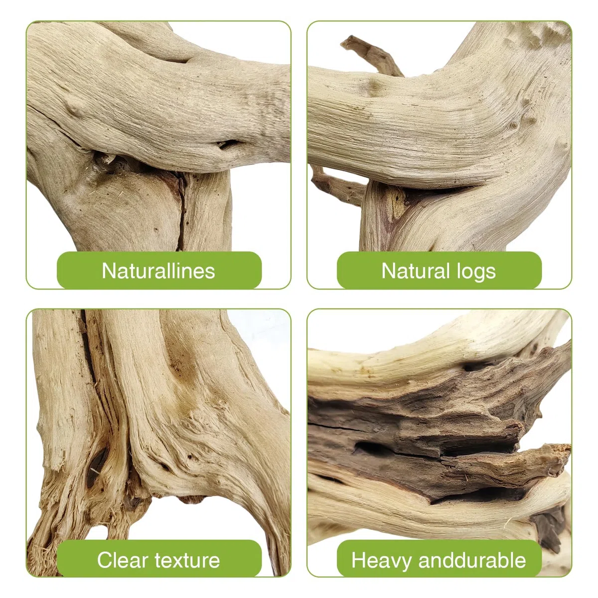 Tfwadmx Natürliches Treibholz für Aquarium, 15,2–20,3 cm, 4 Stück, Holz, Aquarium-Dekorationen, Aquarium, Reptilien, Baumzweige, Verschiedene Spinnenzweige