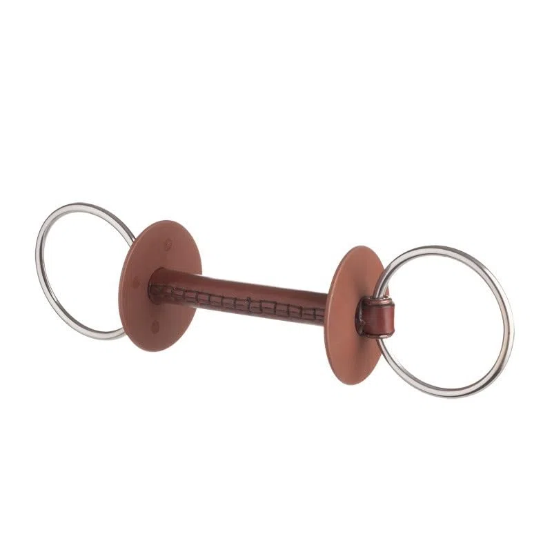 BERIS Wassertrense mit Lederstange, Ring 6cm, 140mm, hard