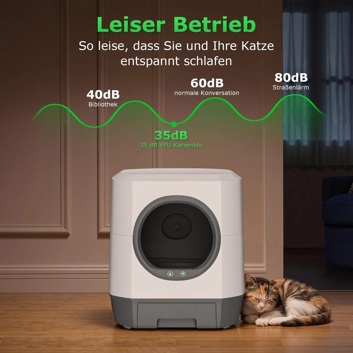 Katzenklo Selbstreinigend 90L, Katzentoilette für Mehrkatzenfamilien | Automatisches Katzenklo App-Steuerung, Geruchsbeseitigung, Mehrfachsicherheit, Großer Raum, Sicherheit, für den Innenbereich