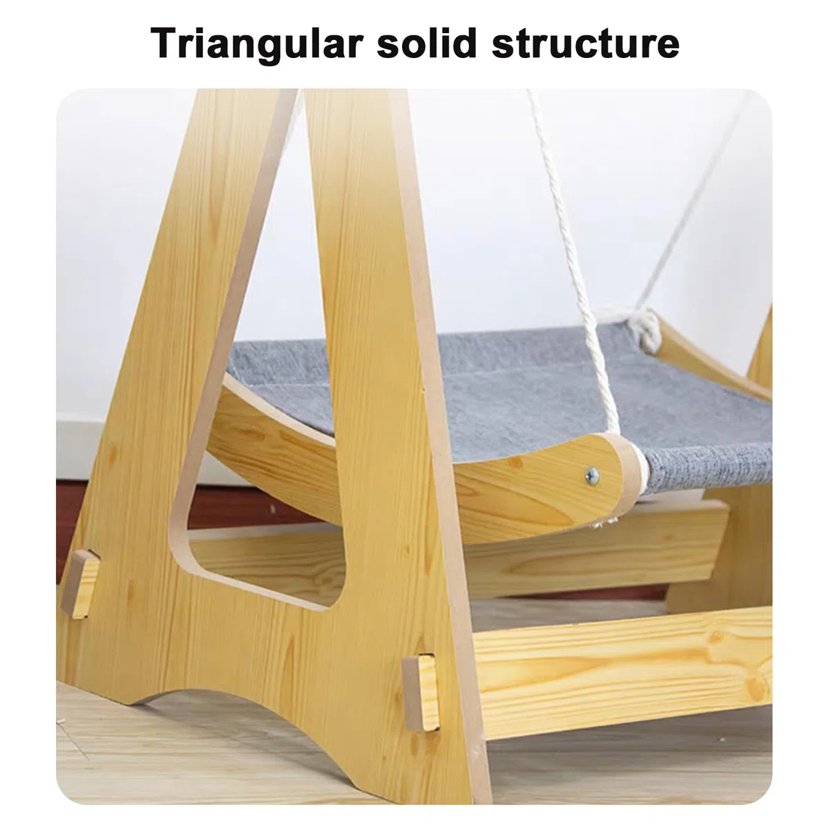 Indoor Cat Hammock Bed, Wooden Swing Bed for Cats, Rocking Cat Bed for Window Barch, Cute Pet Furniture