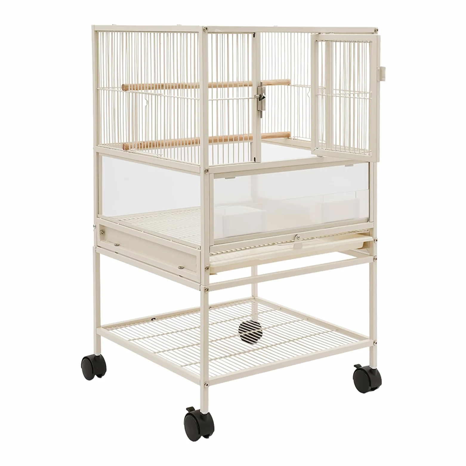 Mermaejstic vogelkäfig Rechteckiges Vogelnest für Kanarienvögel, Papageien und kleine exotische Arten,käfig Vogel 48,5 * 46 * 83 cm Weiß Freistehend