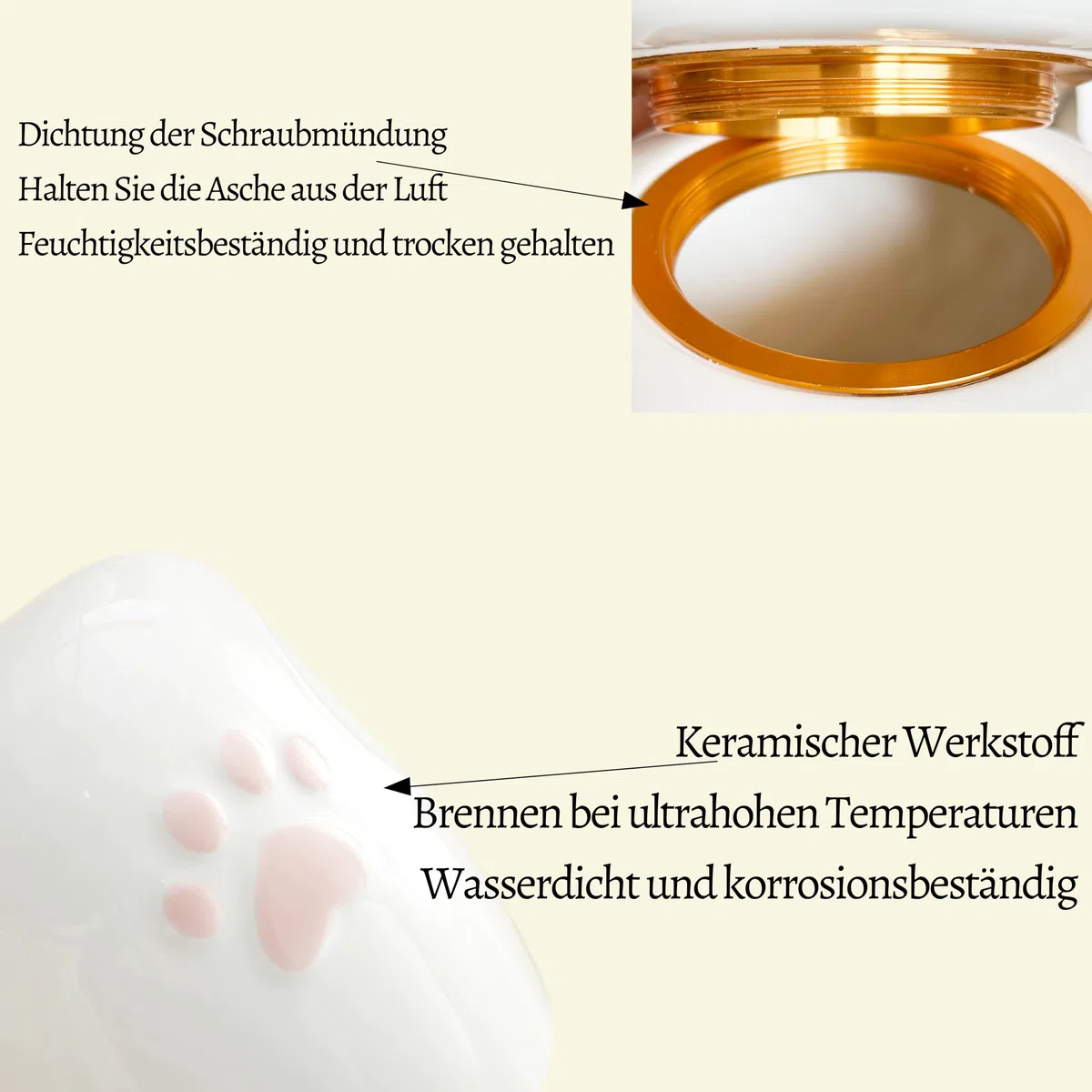 Keramik Haustierurne für Hunde Katzen Vogel Kaninchen Asche bis 20KG