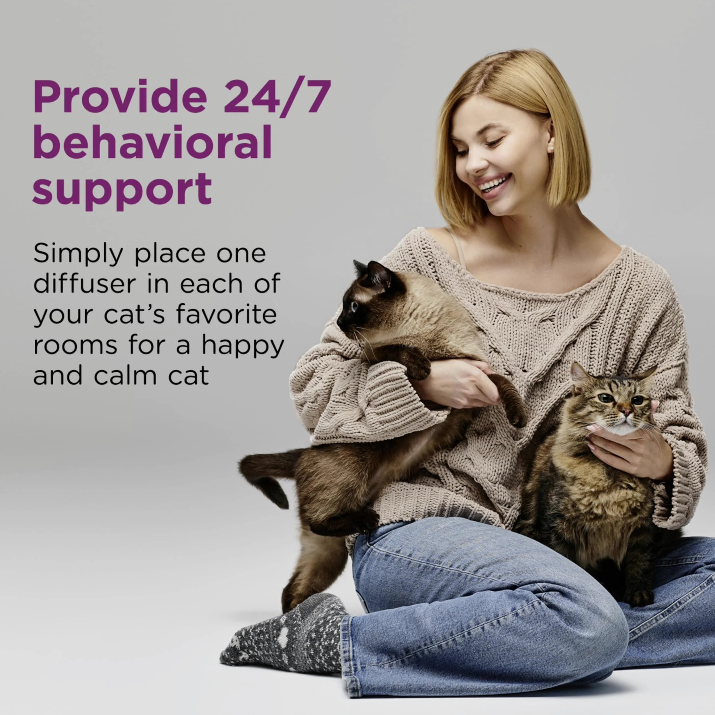 Comfort Zone MultiCat Beruhigungsdiffusor-Set, Katzenpheromon, 3 Diffusoren und 6 Nachfüllpackungen, 48 ml, Neue Formel