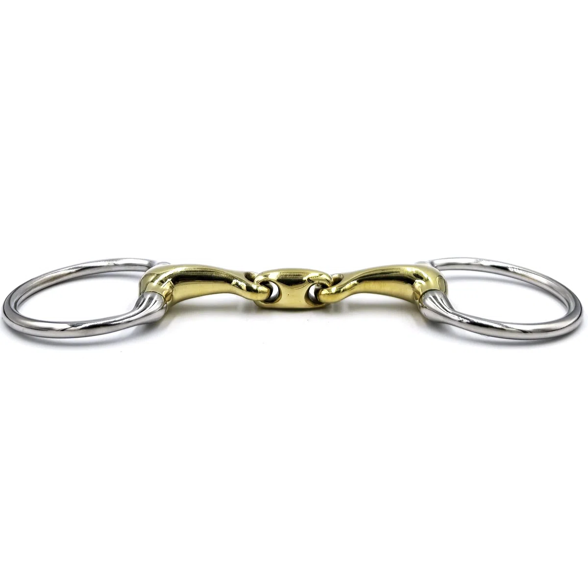 Olivenkopfgebiss Doppelt Gebrochen Kupfer Edelstahl Ringdurchmesser 70 mm Gebissstärke 14 mm