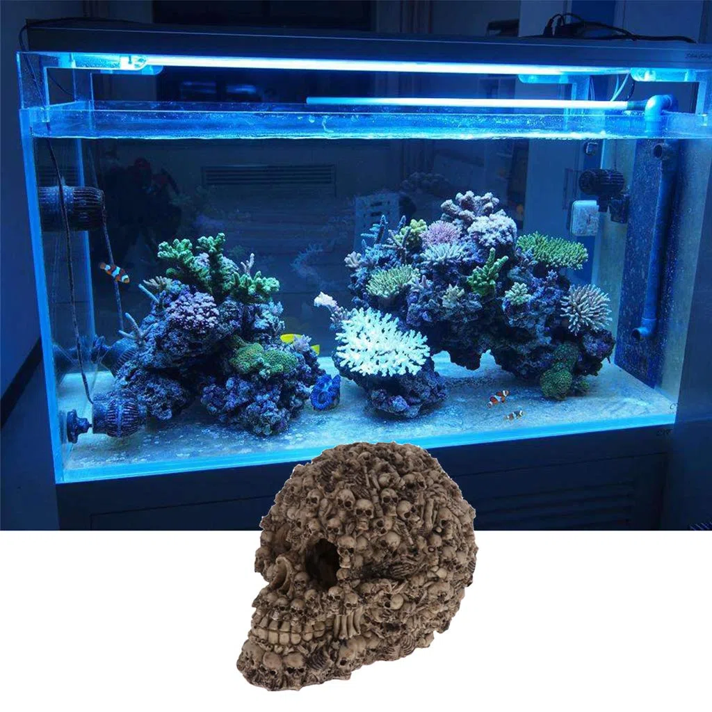 Perfk Ien Höhle Totenkopf Terrarium Aquarium Tank Dekoration, Typ 1