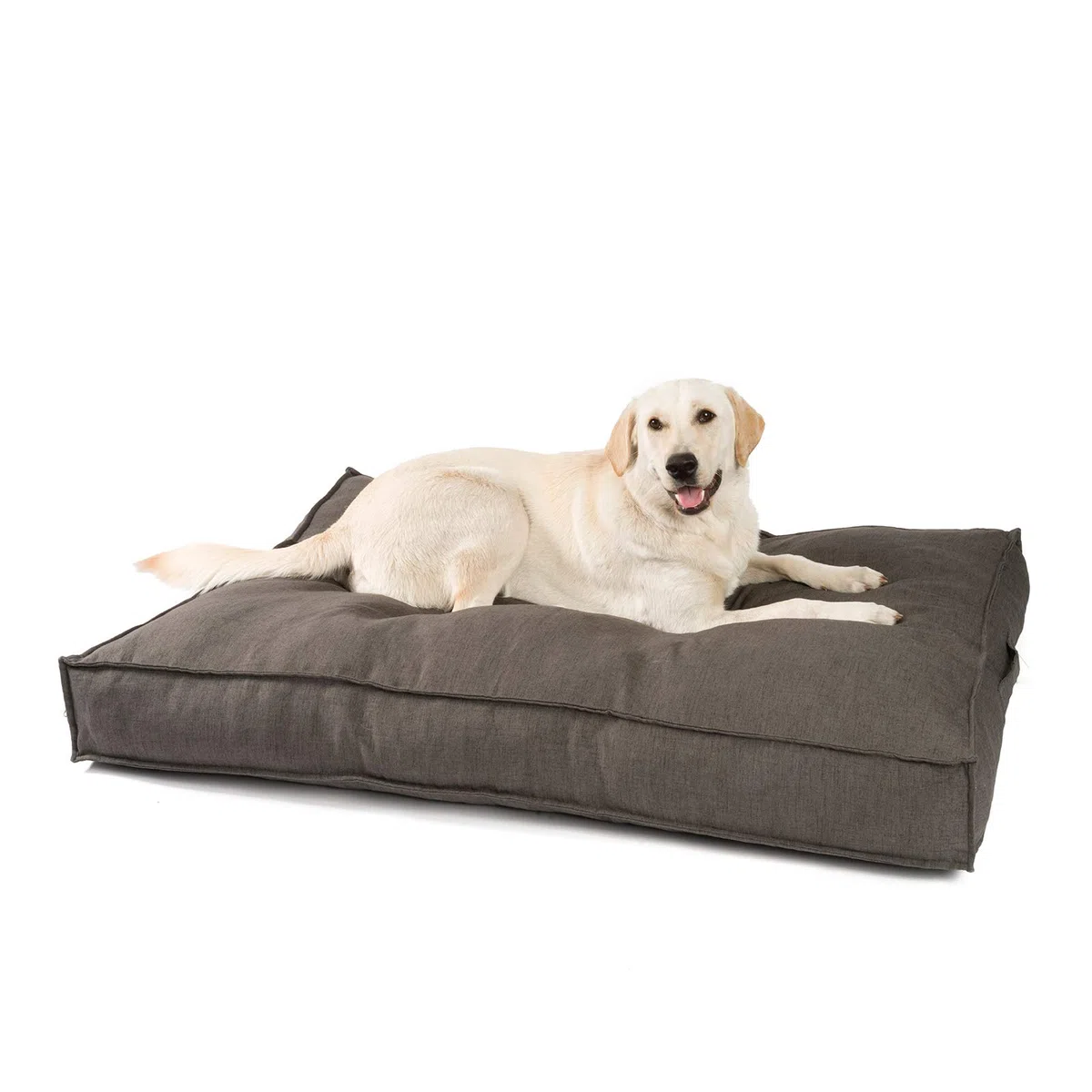 JAMAXX Premium Hundekissen in edler Leinen-Optik - Orthopädisch Memory Visco Schaumstoff - Waschbar Abnehmbarer Bezug - Wasserabweisender Innenbezug - Hundebett PDB1005 (L) 120x90 braun-grau