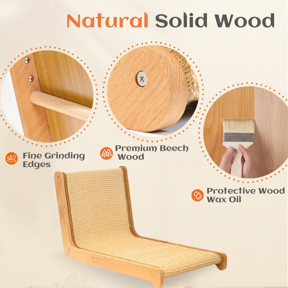 CHEERHOME PETS Sisal Katzenkratzer für Indoor-Katzen Kratzmatte Vertikaler Katzenkratzer L-Form Katzenkratzbrett Katzen Kratzbaum Massivholz Katzenmöbel (groß)