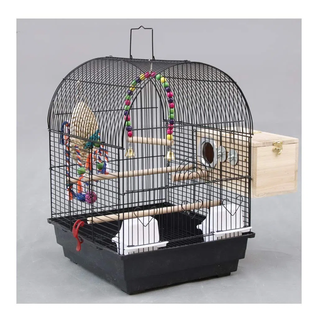 Vogelkäfige Tragbare kleine Vögel Reisekäfig Spaß Metall Vogelkäfig Großer Papagei Vogelkäfig for Nymphensittich Lovebird Vogelkäfig mit Zuchtbox Vogelträger (Color : B)