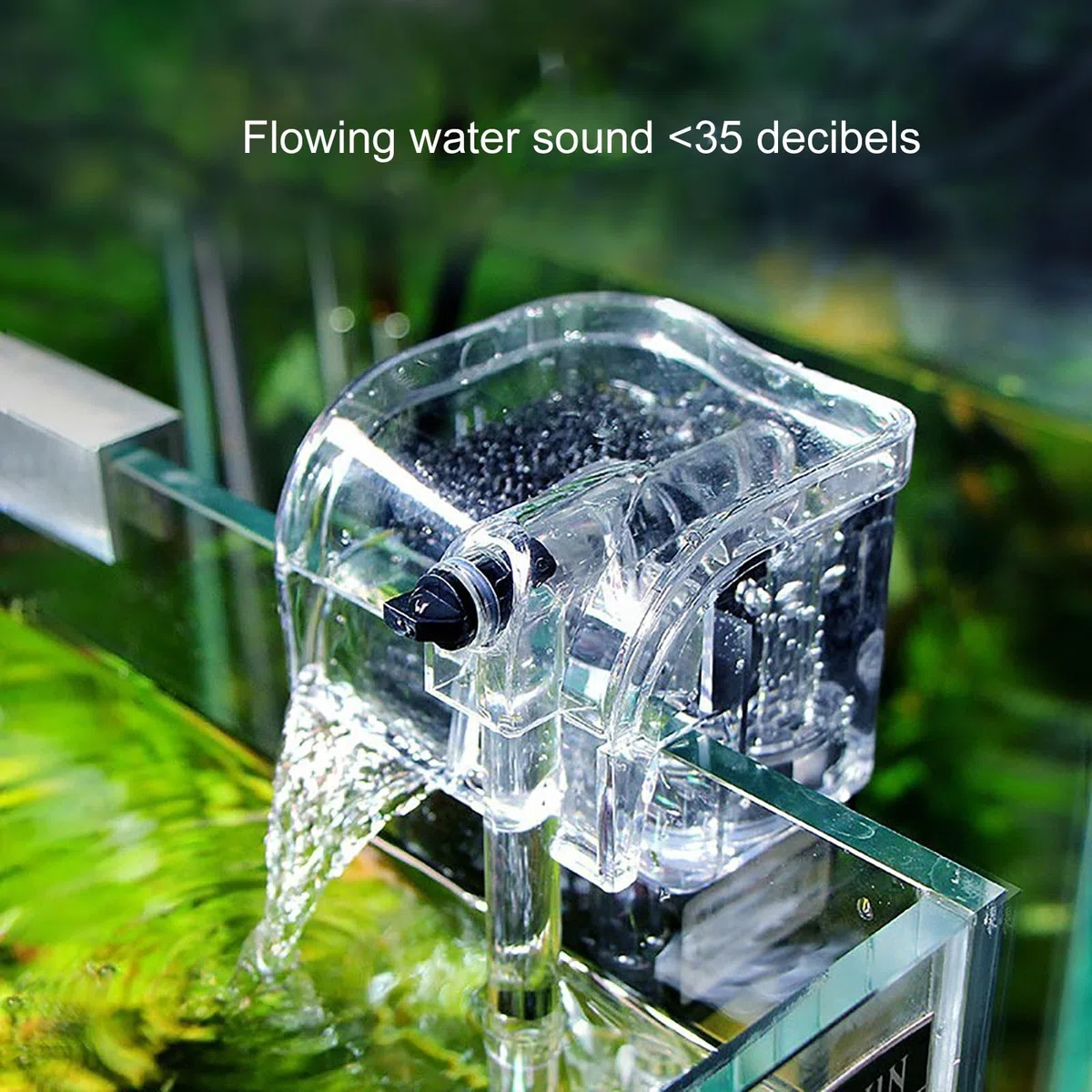 Betta-Aquarium-Starter-Set – Zylindrisches Kampffisch Aquarium mit Holzsockel, LED-Licht, Wasserpumpe – Goldfischbecken für Anfänger(25 * 25cm/9.8 * 9.8in)
